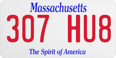 MA license plate 307HU8