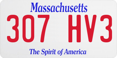 MA license plate 307HV3