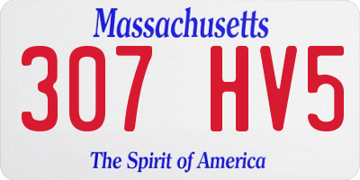 MA license plate 307HV5