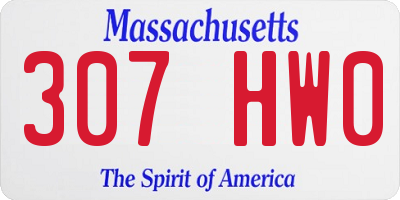 MA license plate 307HW0