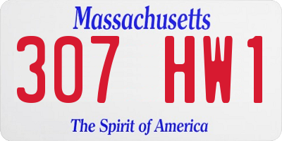 MA license plate 307HW1