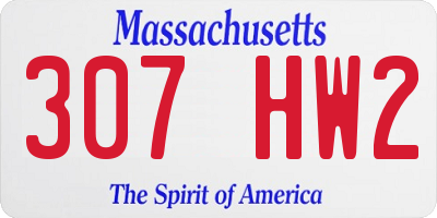 MA license plate 307HW2