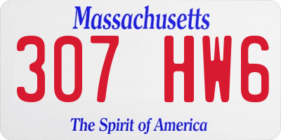 MA license plate 307HW6