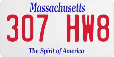 MA license plate 307HW8
