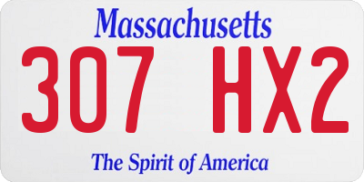 MA license plate 307HX2