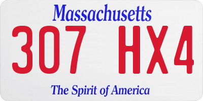 MA license plate 307HX4