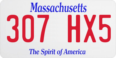 MA license plate 307HX5