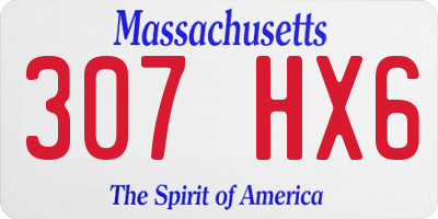 MA license plate 307HX6
