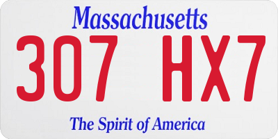 MA license plate 307HX7
