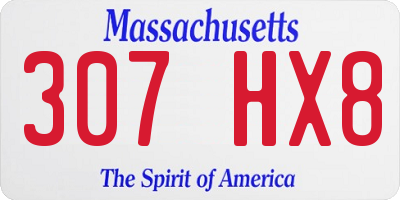MA license plate 307HX8