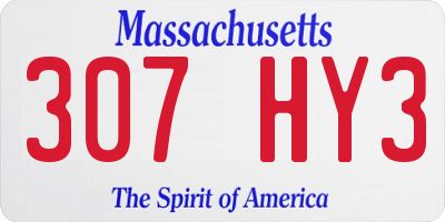 MA license plate 307HY3