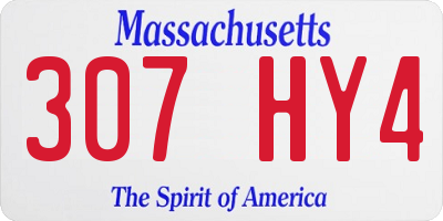 MA license plate 307HY4