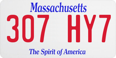 MA license plate 307HY7
