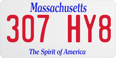 MA license plate 307HY8