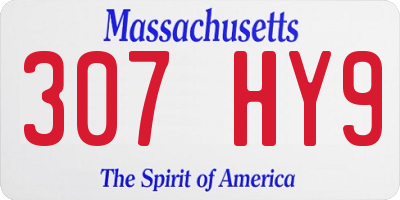 MA license plate 307HY9