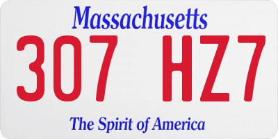 MA license plate 307HZ7