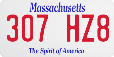 MA license plate 307HZ8