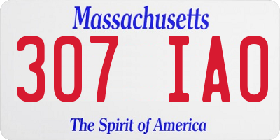 MA license plate 307IA0