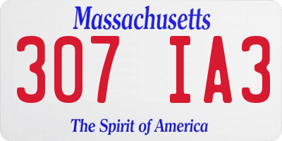 MA license plate 307IA3
