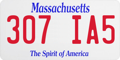 MA license plate 307IA5