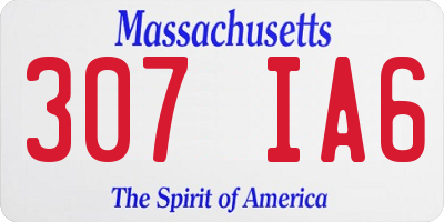 MA license plate 307IA6