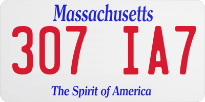 MA license plate 307IA7