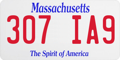 MA license plate 307IA9