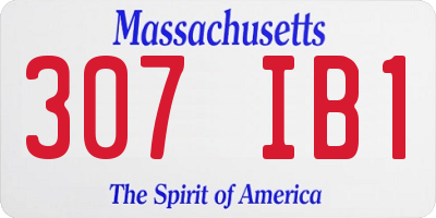 MA license plate 307IB1