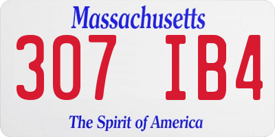 MA license plate 307IB4