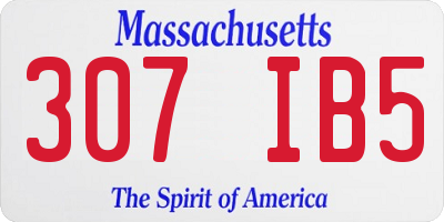 MA license plate 307IB5