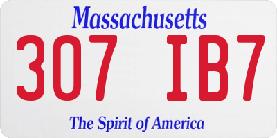 MA license plate 307IB7