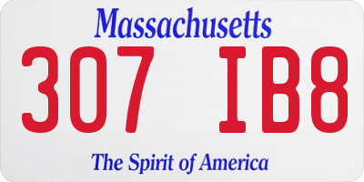 MA license plate 307IB8
