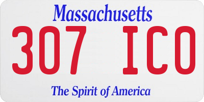 MA license plate 307IC0