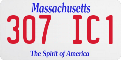 MA license plate 307IC1