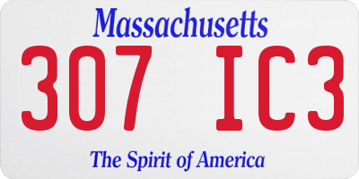 MA license plate 307IC3