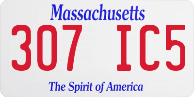 MA license plate 307IC5