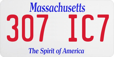MA license plate 307IC7