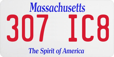 MA license plate 307IC8