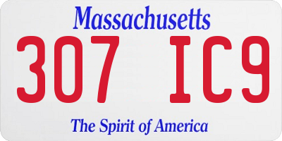 MA license plate 307IC9