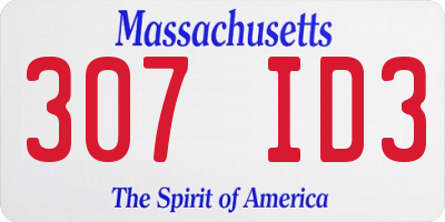 MA license plate 307ID3