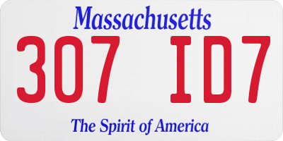 MA license plate 307ID7