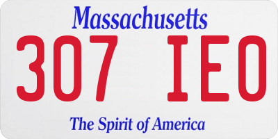 MA license plate 307IE0