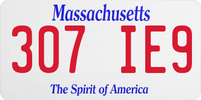 MA license plate 307IE9