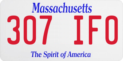 MA license plate 307IF0