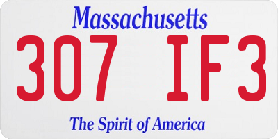 MA license plate 307IF3