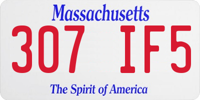 MA license plate 307IF5