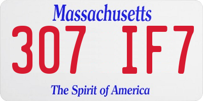 MA license plate 307IF7
