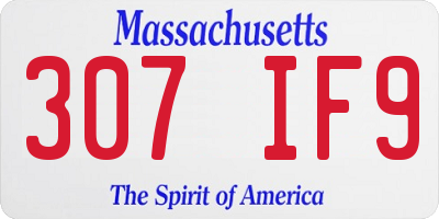 MA license plate 307IF9