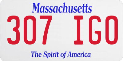 MA license plate 307IG0