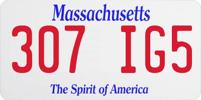 MA license plate 307IG5